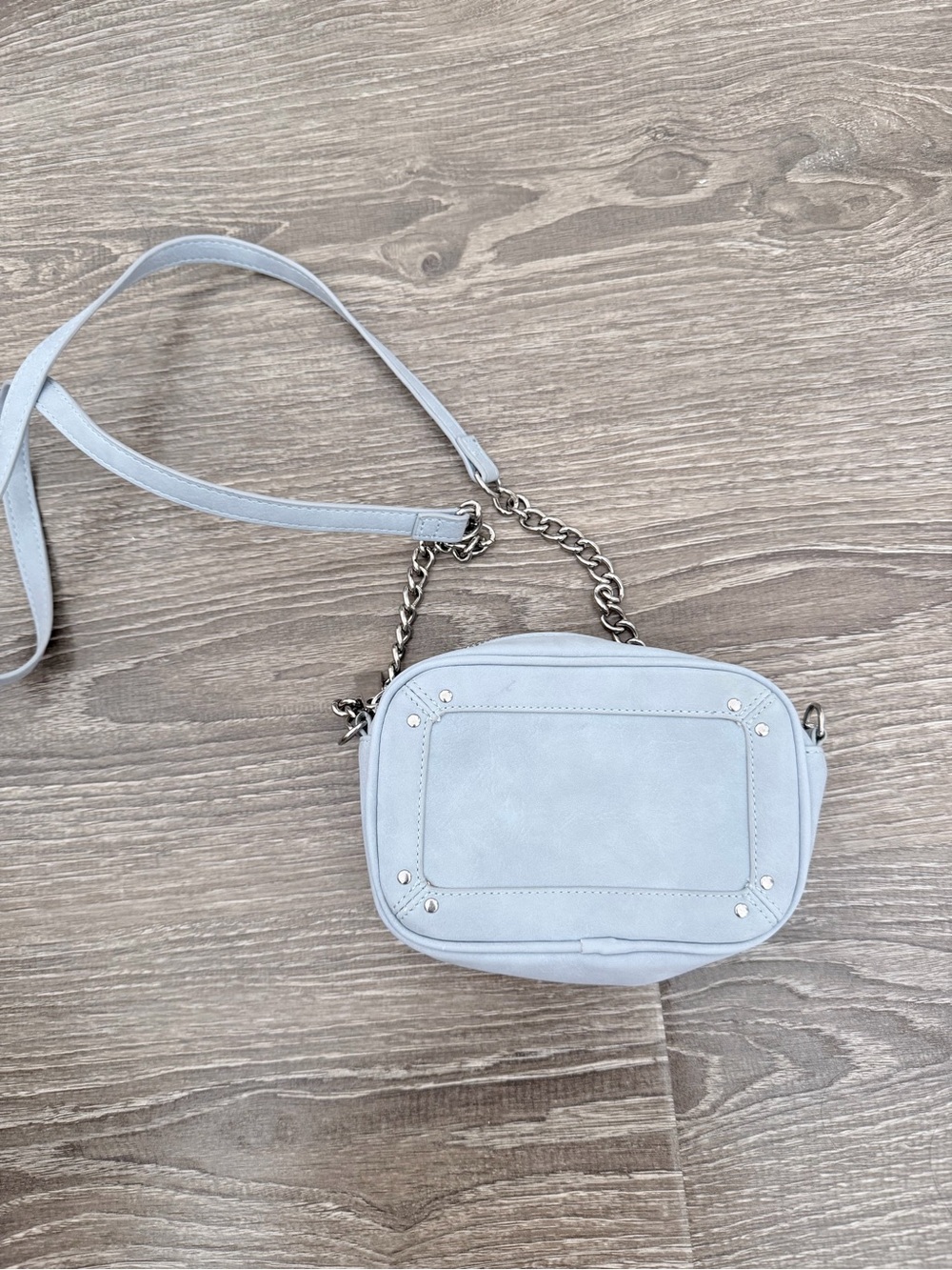 Express Light Blue Crossbody Shoulder Bag with Chain Strap